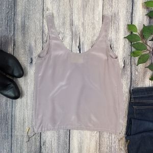 Aaron Ashe Silk Cinch Waist Tank Top Blouse